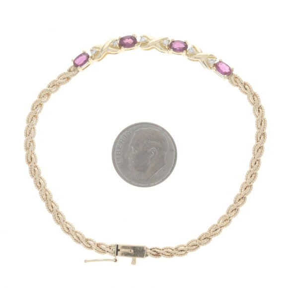 Yellow Gold Ruby Diamond Bracelet 7 1/2 Yellow Gold Ruby Diamond Bracelet 7 1/2\